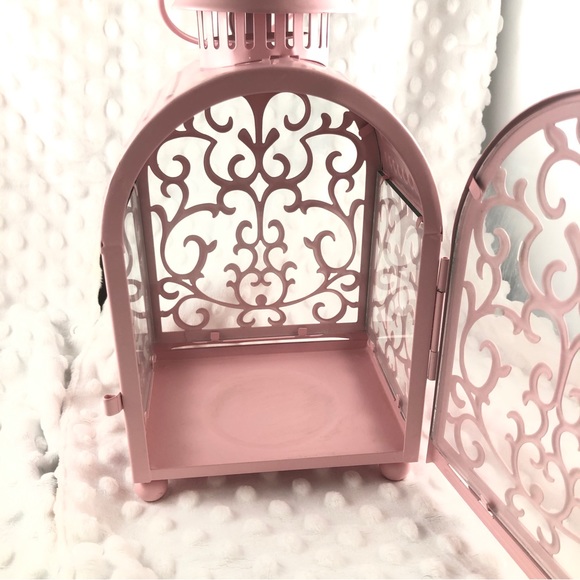 Ikea Pink Metal and Glass Lantern Candle Holder - Picture 3 of 7